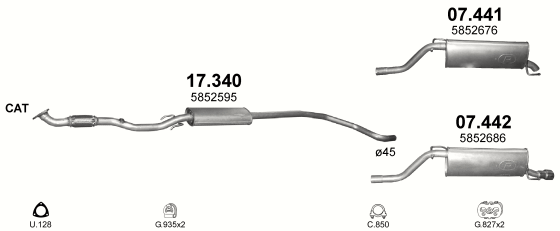 Auspuffanlage für OPEL CORSA D 1.4 (1.4i 16V)