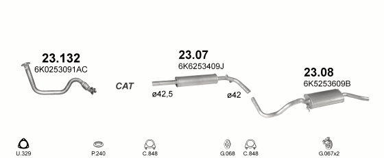 Auspuffanlage für SEAT CORDOBA 1.4 (1.4i)