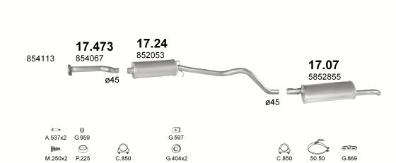 Auspuffanlage für OPEL KADETT E 1.6 (S, MAN.)