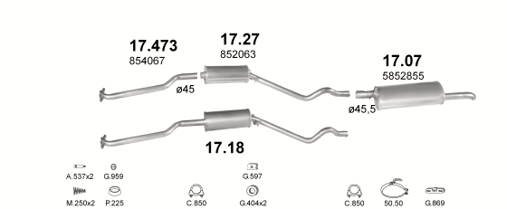 Auspuffanlage für OPEL KADETT E 1.6 (S, MAN.)