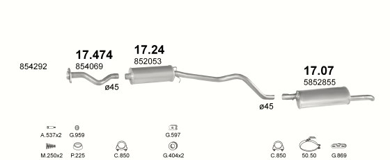 Auspuffanlage für OPEL KADETT E 1.6 (S, AUT.)