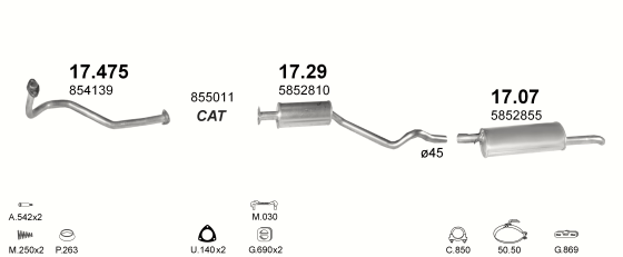 Auspuffanlage für OPEL KADETT E 1.6 (1.6i MAN)