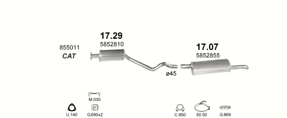Auspuffanlage für OPEL KADETT E 1.6 (1.6i AUT)