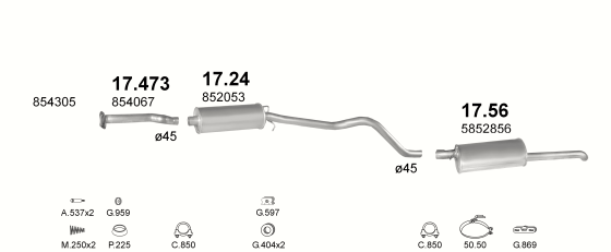 Auspuffanlage für OPEL KADETT E 1.6 (S, MAN.)