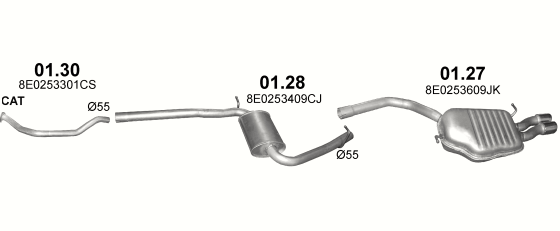 Auspuffanlage für AUDI A4 2.0 D (2.0 TDi Turbo Diesel)