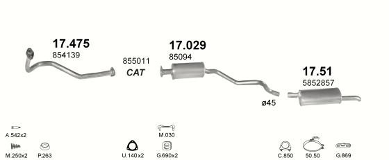 Auspuffanlage für OPEL KADETT E 1.6 (1.6i MAN)