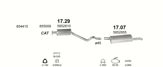 Auspuffanlage für OPEL KADETT E 1.8 (1.8i)