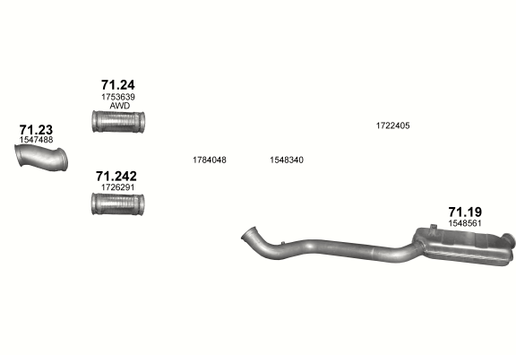Auspuffanlage für SCANIA P, R, T 9.3 (DC 9)