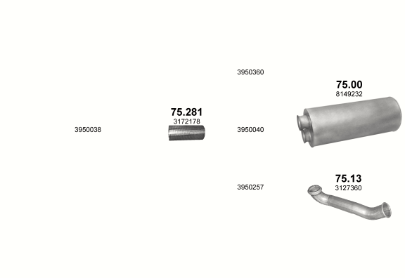 Auspuffanlage für VOLVO FL 6 5.4 (4X2   FL608/609/610/611)