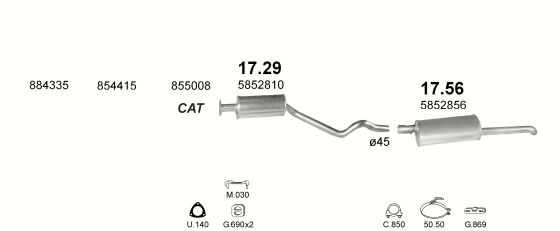 Auspuffanlage für OPEL KADETT E 2.0 (MAN.)