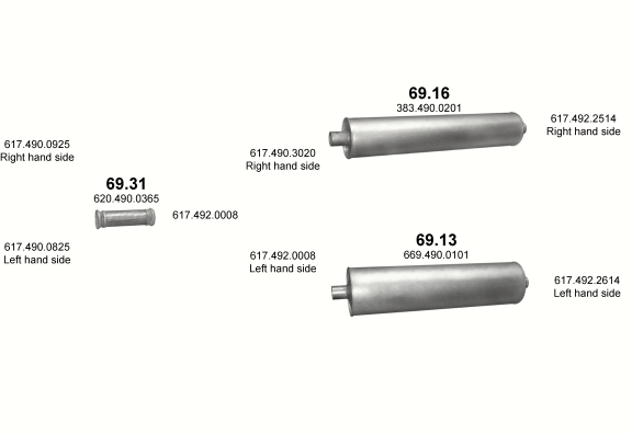 Auspuffanlage für MERCEDES 19-33 T 2222 K (WB 3200)