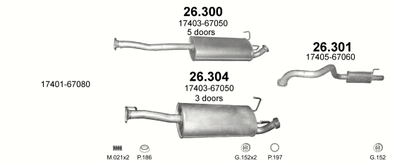 Auspuffanlage für TOYOTA LAND CRUISER 3.0 D (3.0 D4D J90)