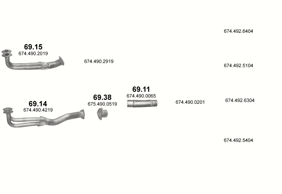 Auspuffanlage für MERCEDES O 814 6.0 (4X2    OM 366    WB 3700/4250)