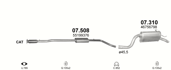 Auspuffanlage für FIAT IDEA 1.4 (1.4)