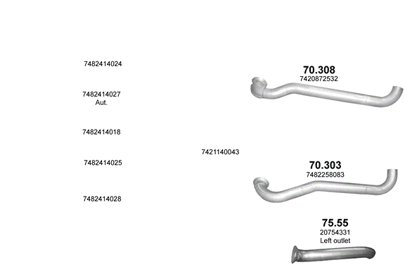 Auspuffanlage für RENAULT MIDLUM 7.2 (Dxi 7 ; 44LB/MB)