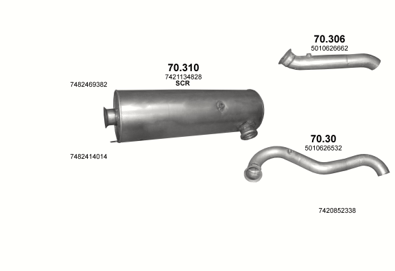 Auspuffanlage für RENAULT MIDLUM 4.8 (Dxi 5 ;  44EL)