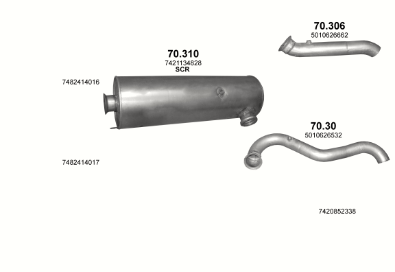 Auspuffanlage für RENAULT MIDLUM 4.8 (Dxi 5 ;  44LA/MA/ML)