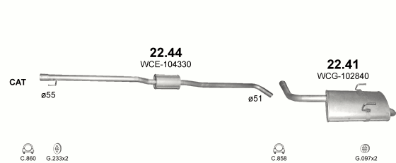 Auspuffanlage für ROVER 75 1.8 (1.8i)