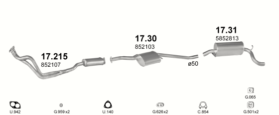 Auspuffanlage für OPEL OMEGA A 2.0