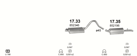Auspuffanlage für OPEL REKORD E 1.9 (N)