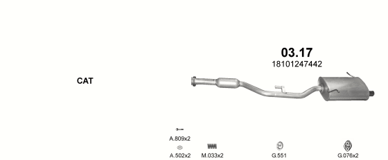Auspuffanlage für BMW 3 E36 1.9 (1.9 Compact)