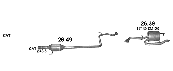 Auspuffanlage für TOYOTA YARIS 1.5 (1.5 16V Hybrid)