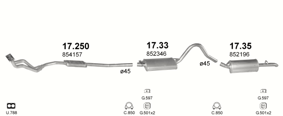 NEU NOS GM Original Mittelschalldämpfer Auspuff Opel Rekord E Caravan – DG  classicparts