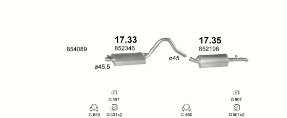Auspuffanlage für OPEL REKORD E 2.1 D