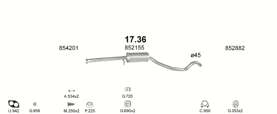 Auspuffanlage für OPEL VECTRA A 1.6 (AUT.)