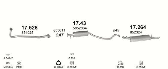 Auspuffanlage für OPEL VECTRA A 1.6 (MAN.)