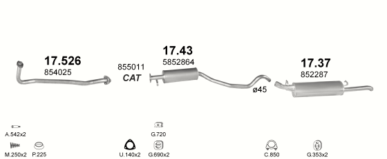 Auspuffanlage für OPEL VECTRA A 1.6 (MAN.)