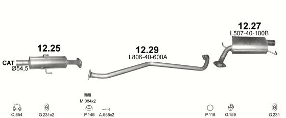 Auspuffanlage für MAZDA 6 1.8 (1.8i)