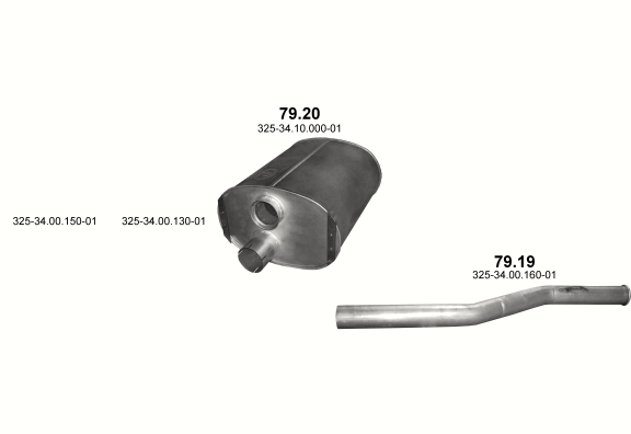 Auspuffanlage für SETRA S300 12.0 (4X2 / 6X2   S313/314/315/316/317/318/319 UL  SG321UL)