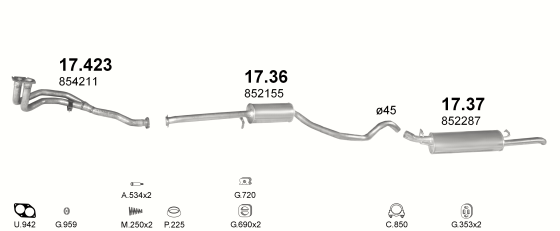 Auspuffanlage für OPEL VECTRA A 1.8 (MAN.)