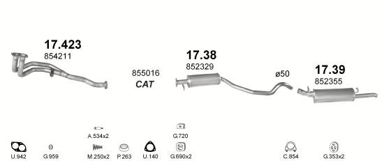 Auspuffanlage für OPEL VECTRA A 1.8 (1.8i MAN)