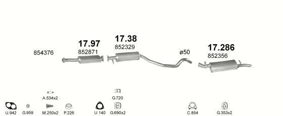 Auspuffanlage für OPEL VECTRA A 2.0 (AUT.)