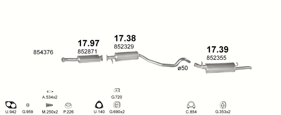 Auspuffanlage für OPEL VECTRA A 2.0 (AUT.)