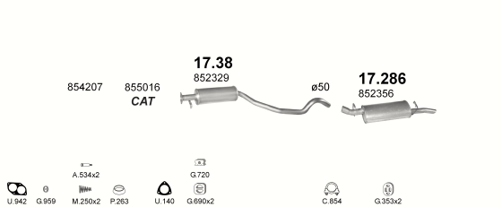 Auspuffanlage für OPEL VECTRA A 2.0 (MAN.)