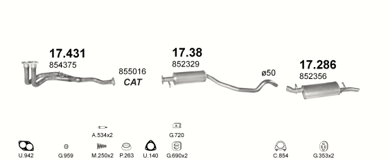 Auspuffanlage für OPEL VECTRA A 2.0 (AUT.)