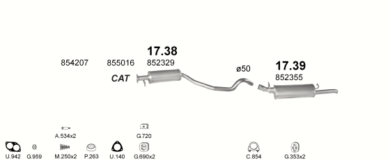 Auspuffanlage für OPEL VECTRA A 2.0 (MAN.)