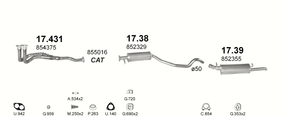 Auspuffanlage für OPEL VECTRA A 2.0 (AUT.)