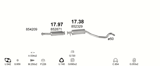 Auspuffanlage für OPEL VECTRA A 2.0 (MAN.)