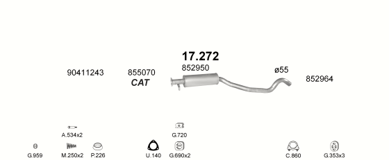 Auspuffanlage für OPEL VECTRA A 2.0 (2.0 16V SRI)