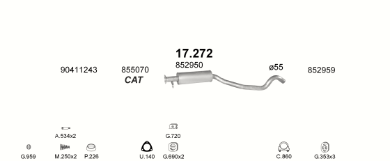 Auspuffanlage für OPEL VECTRA A 2.0 (2.0 16V SRI)