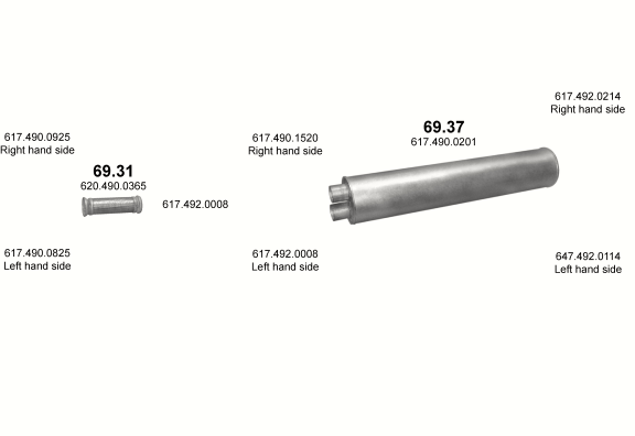 Auspuffanlage für MERCEDES 10-16 T 1622 K (WB 3600, 3900)