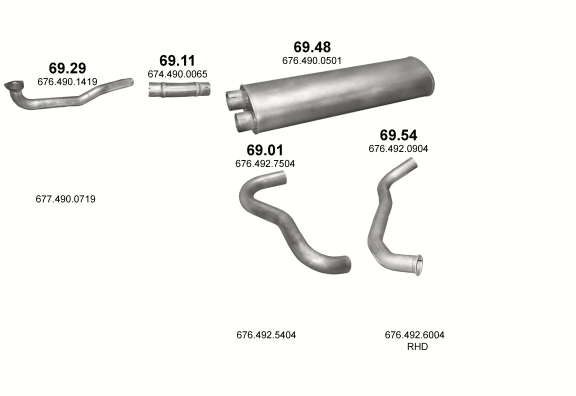 Auspuffanlage für MERCEDES 6-9 T 817/817 K-S/1117/1117 K-S/1317/1317