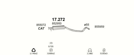 Auspuffanlage für OPEL VECTRA A 2.5 (2.5i V6)