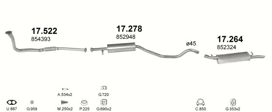 Auspuffanlage für OPEL VECTRA A 1.7 D