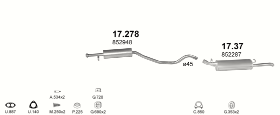 Auspuffanlage für OPEL VECTRA A 1.7 D