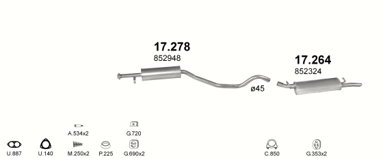 Auspuffanlage für OPEL VECTRA A 1.7 D